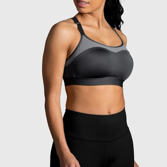 NWT Brooks Gray Dare Racerback Run Bra Size 38DD - Picture 2 of 8